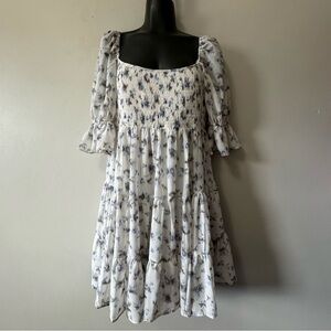 Big Hit Fashion Chic Floral Smocked Mini Dress Medium